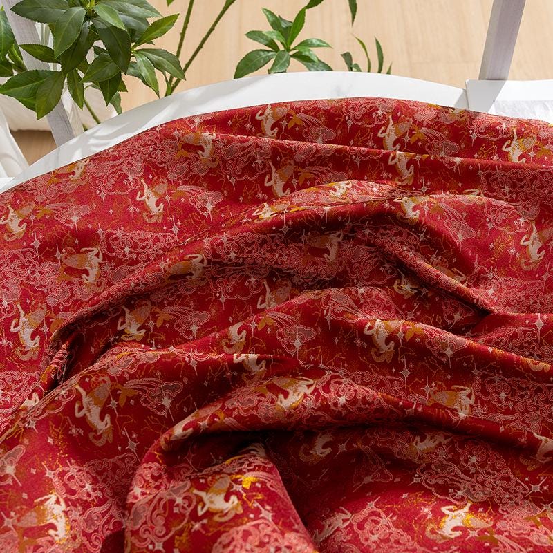 Tissu brocart chinois : mélange de rayonne de 150 cm de large pour cheongsam et décoration