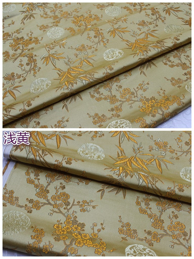 Cherry Blossom Bamboo Brocade Jacquard Fabric - Renaissance Fashion
