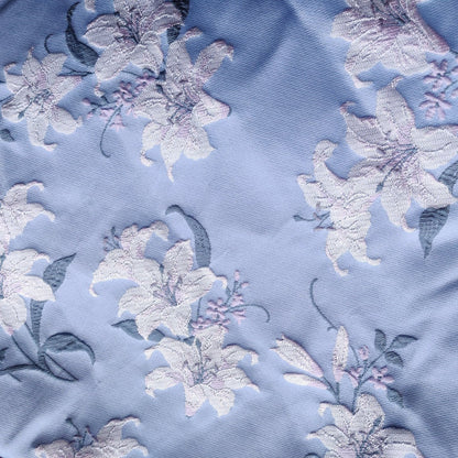 Reversible Jacquard Fabric: 3D Floral Lily Embossed Woven, 55"W