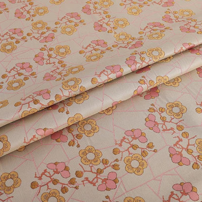 Plum Blossom Silk Brocade Fabric: Gold Cheongsam Qipao Material