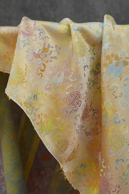 Three Fortunes��� Brocade ��� Traditional Song-Inspired Gold Thread Jacquar" Wide