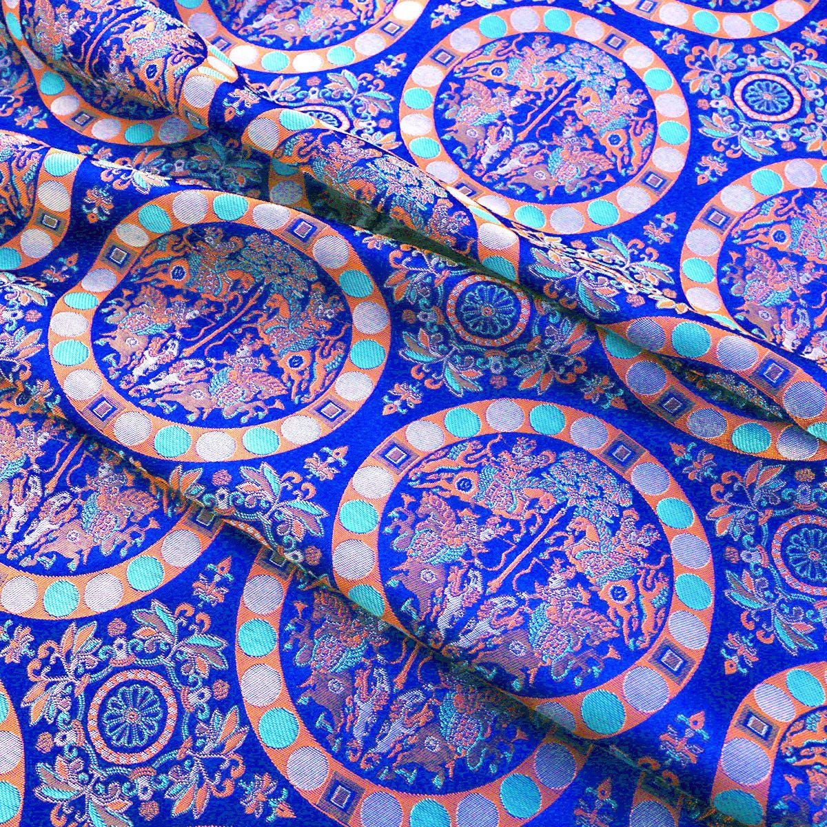 Chinese Brocade Fabric: Mongolian Gown Jacquard Silk, 59" Wide