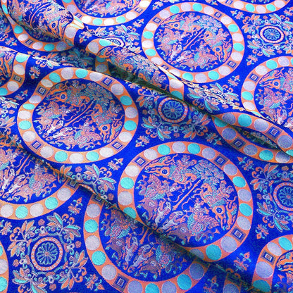 Chinese Brocade Fabric: Mongolian Gown Jacquard Silk, 59" Wide
