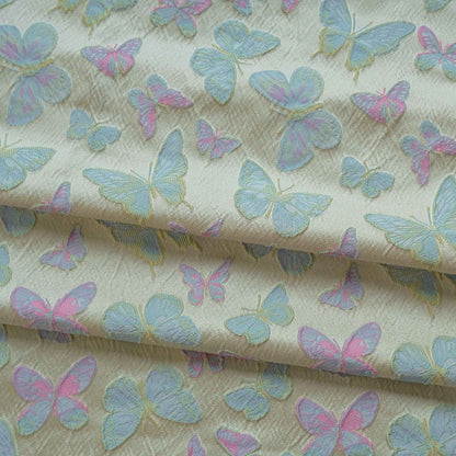 Butterfly Jacquard Fabric: 3D Texture Upholstery, Costume, Decor - 63" W