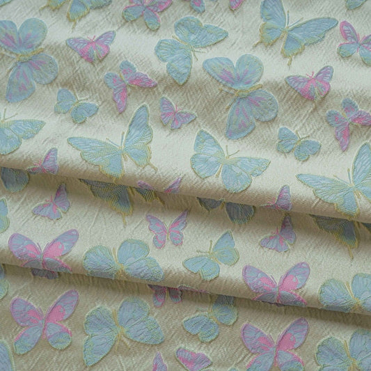 Butterfly Jacquard Fabric: 3D Texture Upholstery, Costume, Decor - 63" W