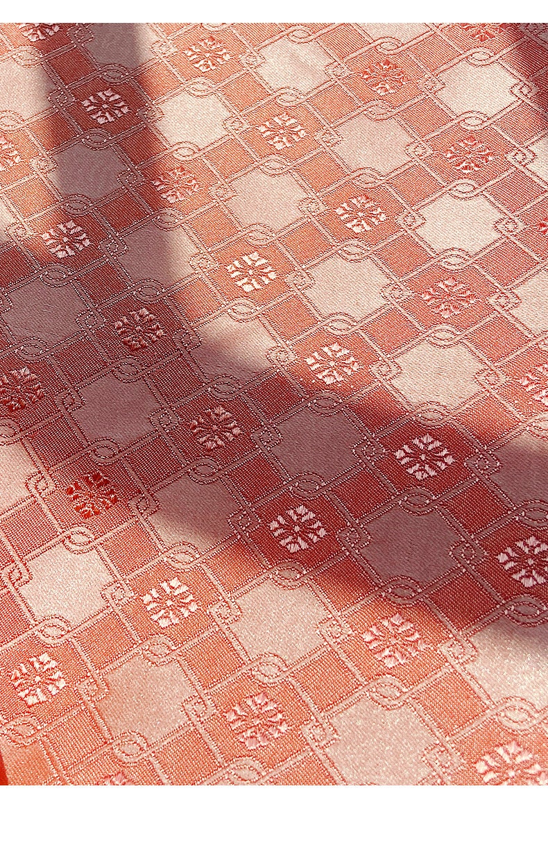 Chinese Brocade Fabric: Fret Pattern Silk Rayon Blend (29.5" Wide)