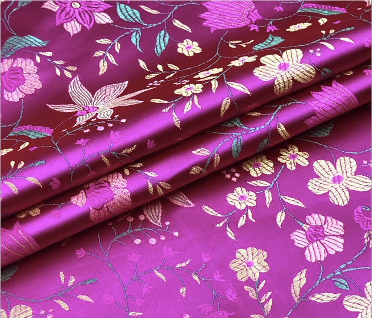 Floral Jacquard Brocade Fabric: 45"W Rayon Sewing Fabric