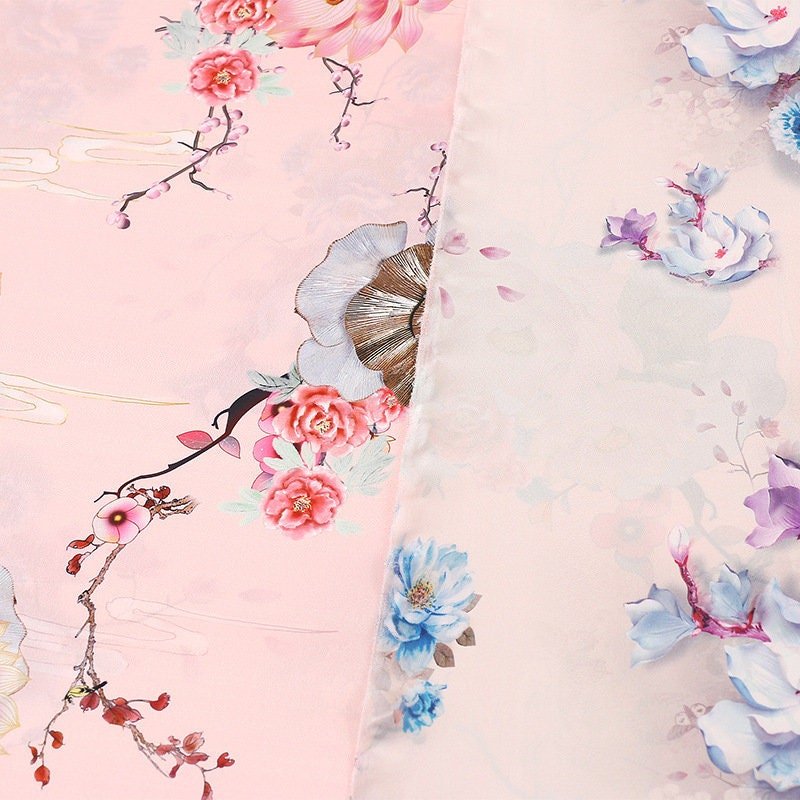 Floral Botanical Print Fabric: Polyester Spandex Blend, 59" Wide - Poppylollipop
