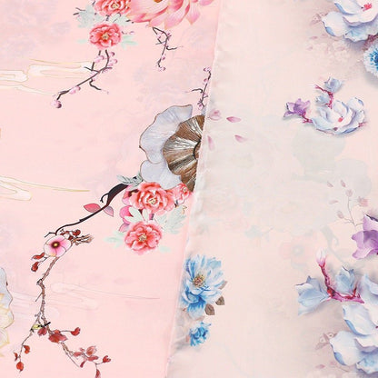 Floral Botanical Print Fabric: Polyester Spandex Blend, 59" Wide - Poppylollipop