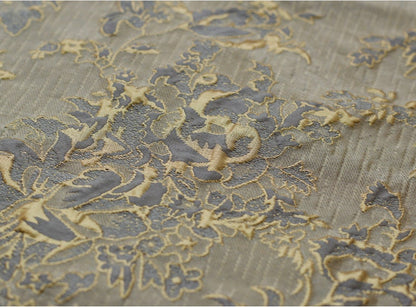 Gold Thread Jacquard Fabric: 3D Oil Painting Texture, 55" Wide