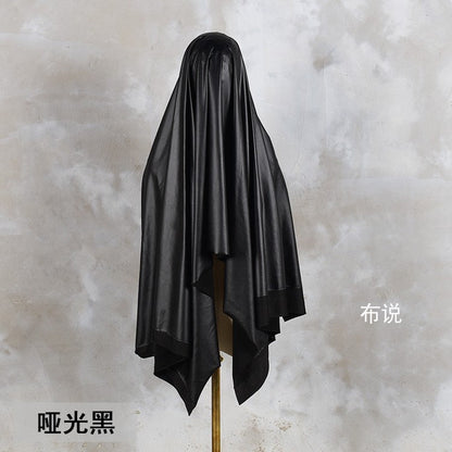 Black Matte Pleather Fabric: 4-Way Stretch Polyester Spandex (58"W)