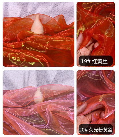 Two-Tone Organza Fabric: 59" Wide Glass Yarn for Sewing & Costumes