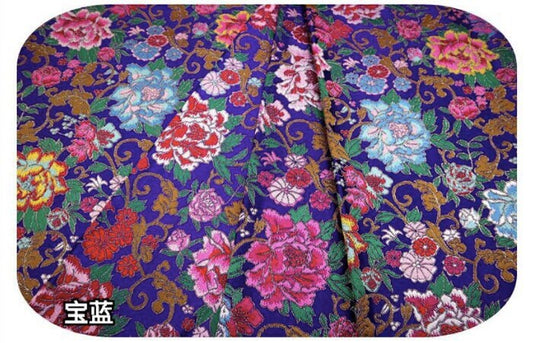 Peony Brocade Fabric: Chinese Jacquard for Cheongsam & Kimono (29"W)