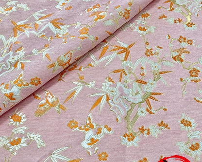 Red Jacquard Chenille Fabric: Floral Upholstery, Costume, Decor (by the Meter)