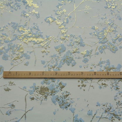 Gold Thread Floral Jacquard Fabric: 55" Wide Designer Upholstery