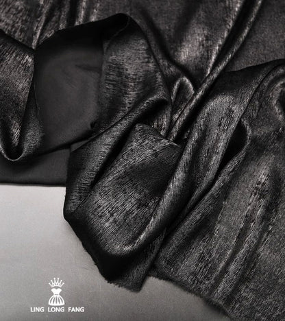 Metallic Foil Chiffon Fabric: 57" Wide Designer Knit Sewing Material