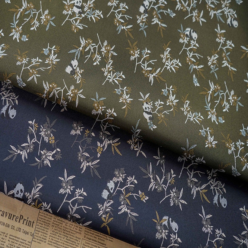Panda Bamboo Jacquard Fabric: Rayon Blend, 57" Wide