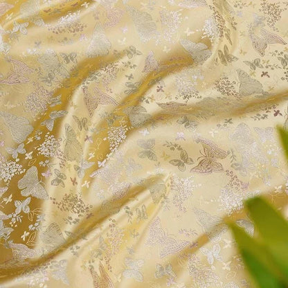 Butterfly Floral Silk Brocade Fabric: 58"W Chinese Wedding Jacquard