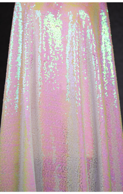 Pink Fish Scale Sequins Fabric: 53"W Symphony Gradient Polyester