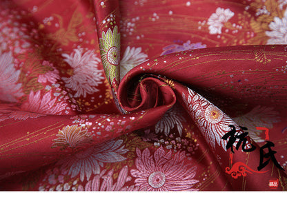 Chrysanthemum Damask Jacquard Brocade Fabric: Kimono Sewing Material