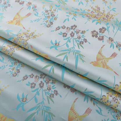 Bird Damask Fabric: 59"W Jacquard Satin Rayon, Costume Decor