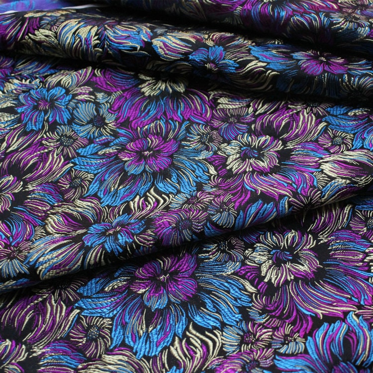 Chrysanthemum Silk Brocade Fabric: Colorful Cheongsam Qipao Sewing Material