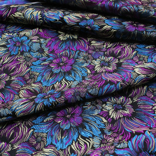Tissu brocart de soie chrysanthème : Matériel de couture pour cheongsam qipao coloré