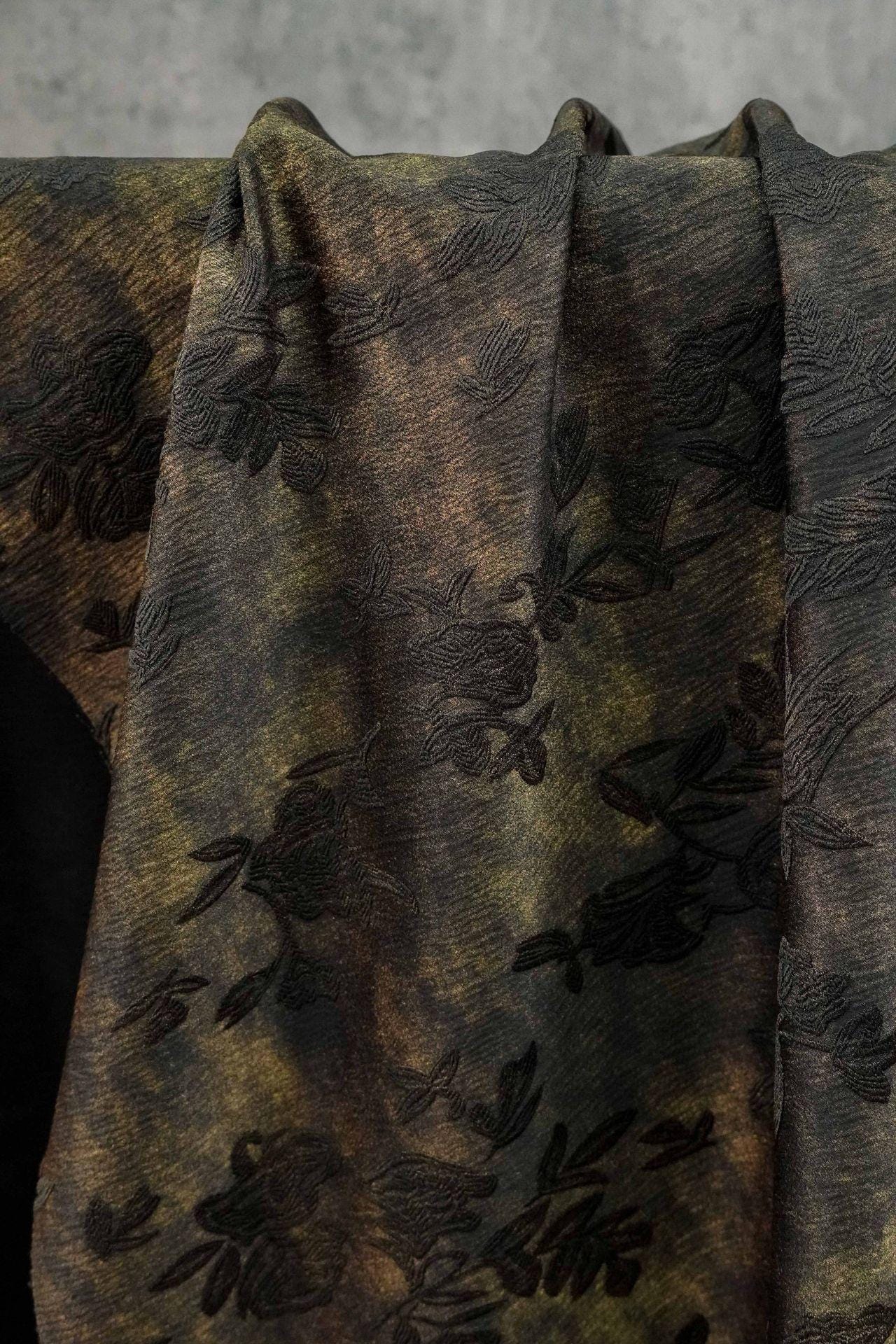 Embossed Floral Jacquard Brocade Fabric | Vintage Damask, 63"W