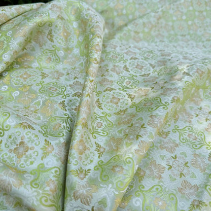 Dunhuang Baoxiang Brocade Fabric: 55"W Floral Upholstery, Costume, & Decor
