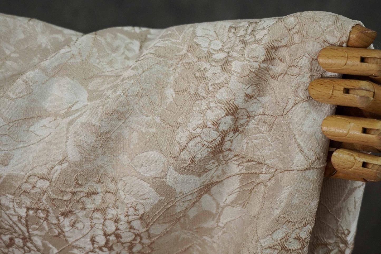 Chinese Style Embossed Jacquard Fabric ��� Abstract Floral Vine Dark Pattern Brocade for Sewing, Dressmaking, Home Decor, Upholste"Wide