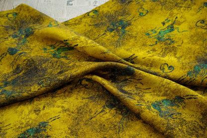 Tissu satin de soie Good Fortune Tea : Impression numérique pour ameublement, costumes, décoration (55 po de largeur)