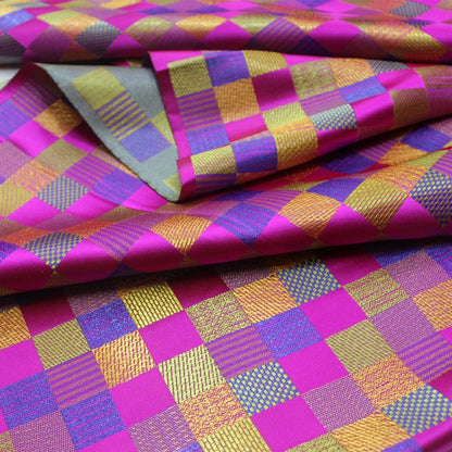 Fuchsia Brocade Fabric: Silk Rayon Jacquard, Cheongsam Qipao Material (35"W)