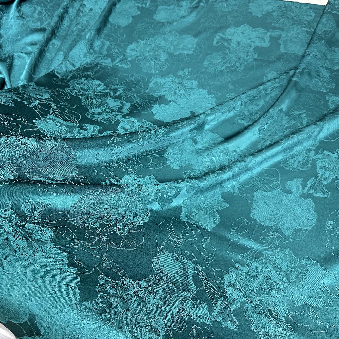 Elegant Flower Pattern Rayon-Vicose Jacquard Fabric, 59" Wide, 10 colors