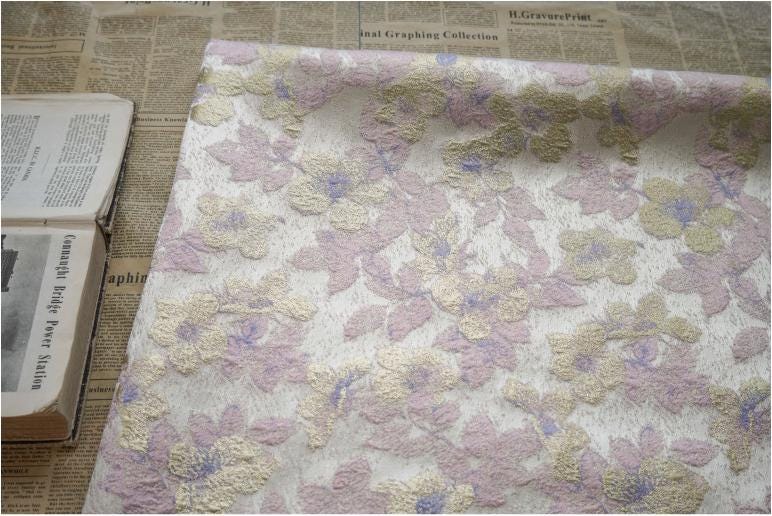 Gold Thread Jacquard Fabric: Retro Upholstery, Costume, & Decor