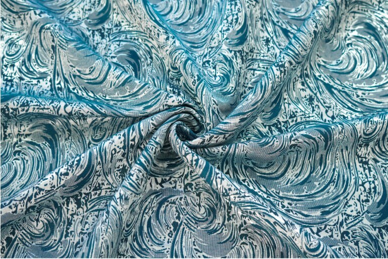Tissu jacquard à fil argenté : revêtement d’ameublement à texture 3D, 157 cm de large