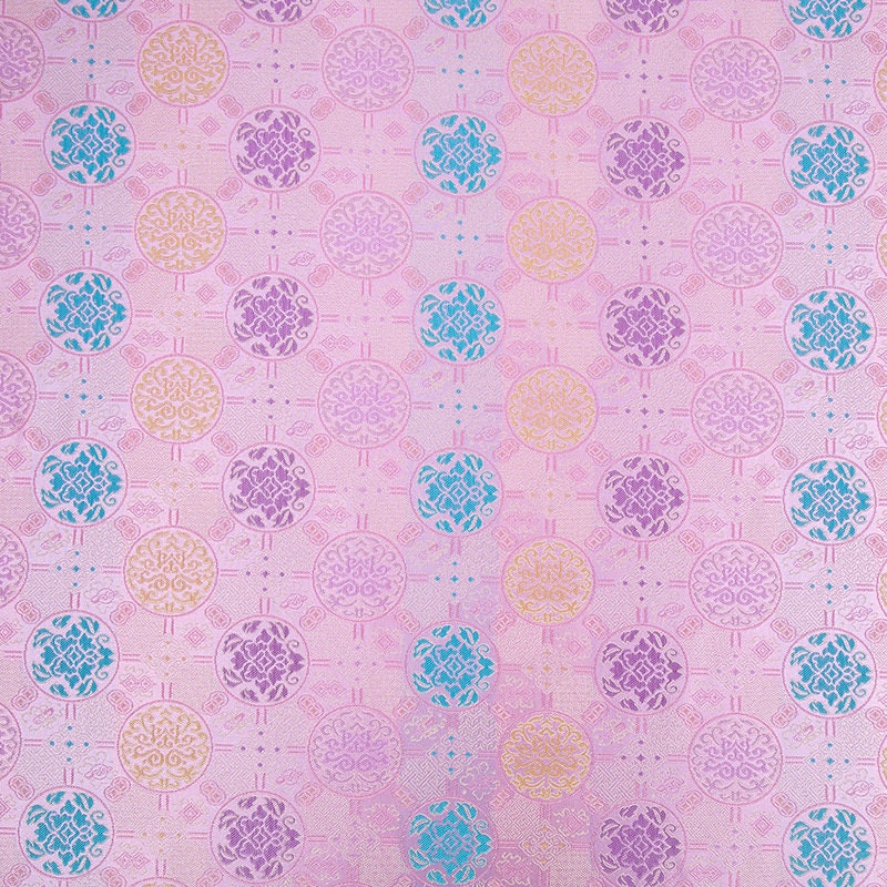 Tibetan Brocade Fabric: Lilac Lotus Pattern Rayon for Sewing & Upholstery