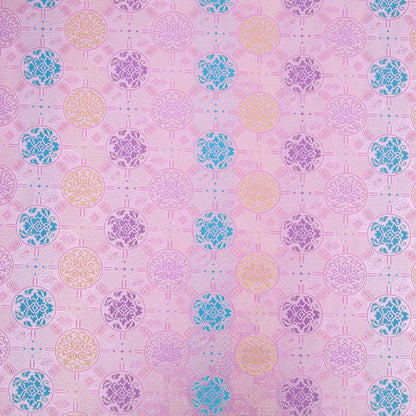 Tibetan Brocade Fabric: Lilac Lotus Pattern Rayon for Sewing & Upholstery