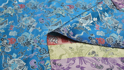 Eight Immortals Brocade Fabric: 59"W Rayon Upholstery & Sewing