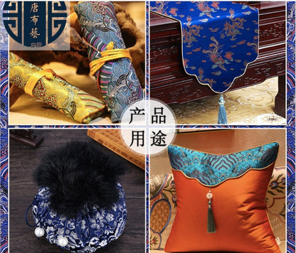 Blue Dragon Brocade Fabric: 59" Wide Rayon Sewing & Upholstery, Sold by the Meter