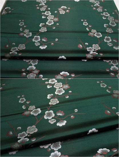 Plum Blossom Brocade Fabric: Chinese Jacquard Silk Rayon Blend (29.5" Wide)