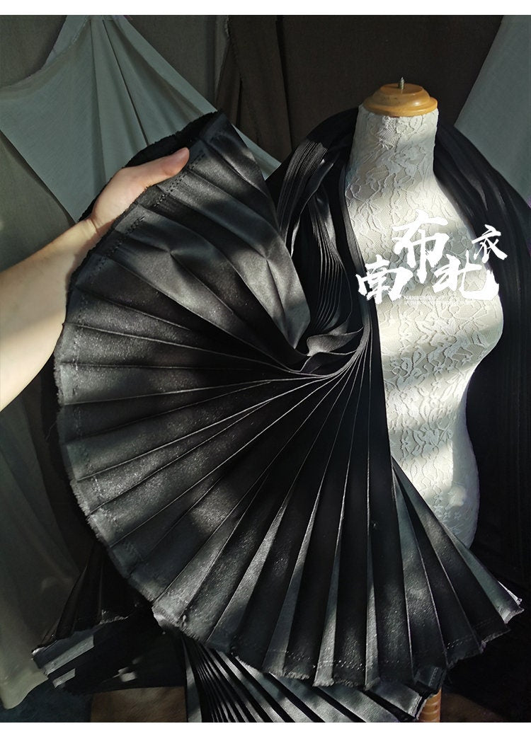 Pleated Organza Fabric: 3D Hand-Shaped Texture, 59"W - Wedding & Gowns