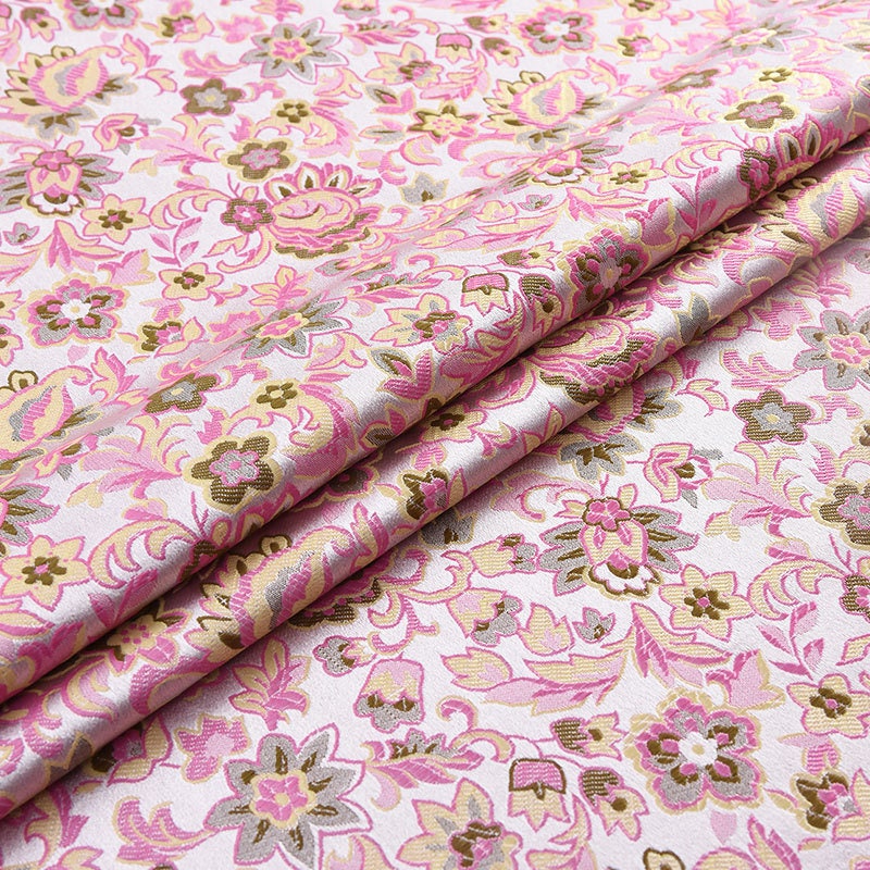Floral Brocade Fabric: Silk Rayon Blend, Cheongsam Qipao Material (29.5" Wide)