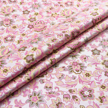 Floral Brocade Fabric: Silk Rayon Blend, Cheongsam Qipao Material (29.5" Wide)