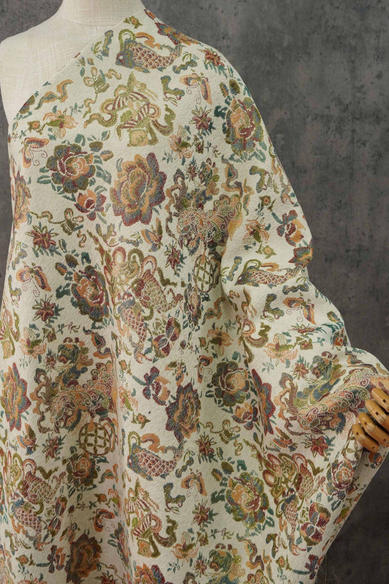 Floral Chenille Brocade Fabric | 55" Wide Chinese Jacquard