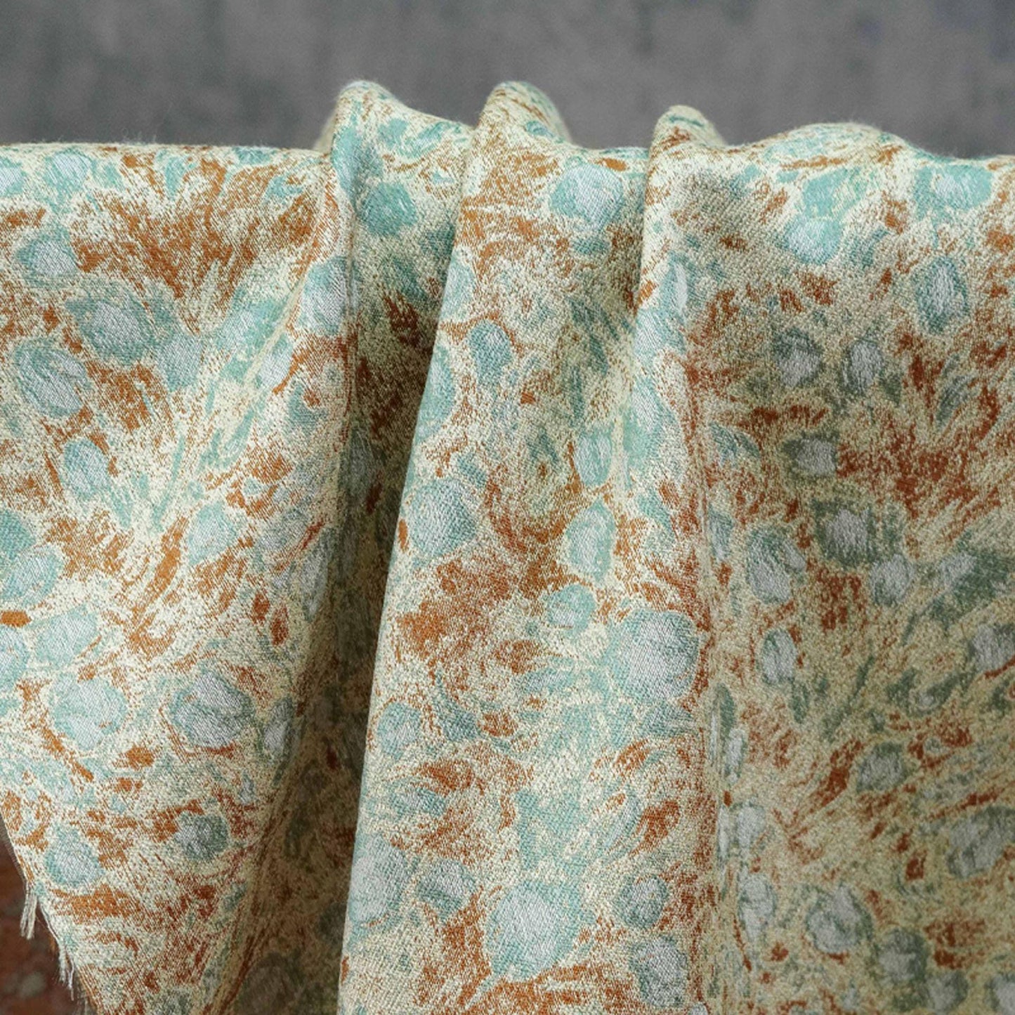 Tissu jacquard floral abstrait à motif café vert champêtre ���� Quilting, ameublement, canapé, sac, couture DIY, décoration intérieure"Large