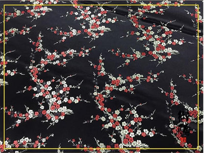 Plum Blossom Silk Brocade Fabric: Multicolored Cheongsam Qipao Material