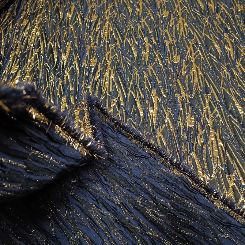 Metallic 3D Texture Jacquard Fabric: 56" Wide Polyester Blend
