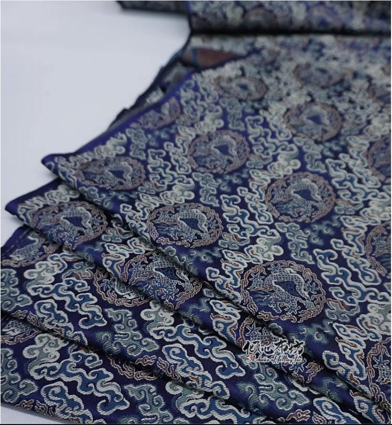 Silk Brocade Fabric: Chinese Song Dynasty Style, 29.5" Wide