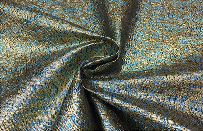 Gold Thread Jacquard Fabric: 3D Oil Painting Texture, 55" Wide