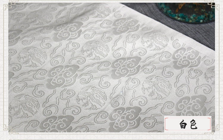 Cloud Brocade Fabric: Silk Rayon Jacquard, Costume Dress Material